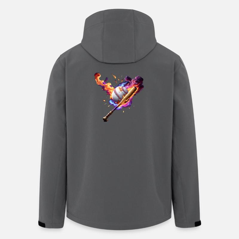 Baseball in Flammen. - Recycelte Männer Softshell-Jacke von Stanley/Stella - Anthrazit