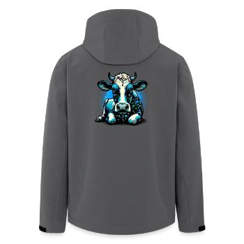 Kuh - Recycelte Männer Softshell-Jacke von Stanley/Stella - Anthrazit - Hinten - AI Model Male 185 light (185cm)