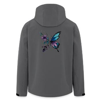 Elegant Butterfly with Floral Accents - Men’s Recycled Softshell Jacket by Stanley/Stella - anthracite - Back - AI Model Male 185 light (185cm)