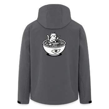 Cute Noudle Soup Cat - Men’s Recycled Softshell Jacket by Stanley/Stella - anthracite - Back - AI Model Male 185 light (185cm)
