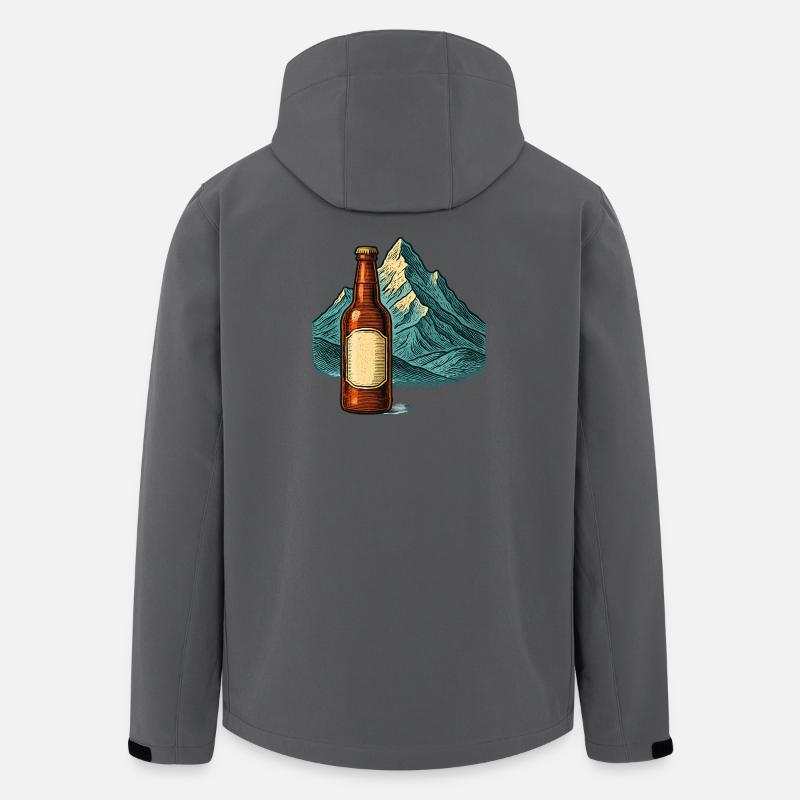 Abstraktes Berglandschaft mit Flasche - Recycelte Männer Softshell-Jacke von Stanley/Stella - Anthrazit