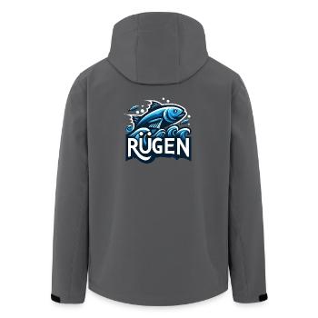 Mer Baltique Île de Rügen - Veste softshell homme en polyester recyclé Stanley/Stella - charbon - Dos - AI Model Male 185 light (185cm)