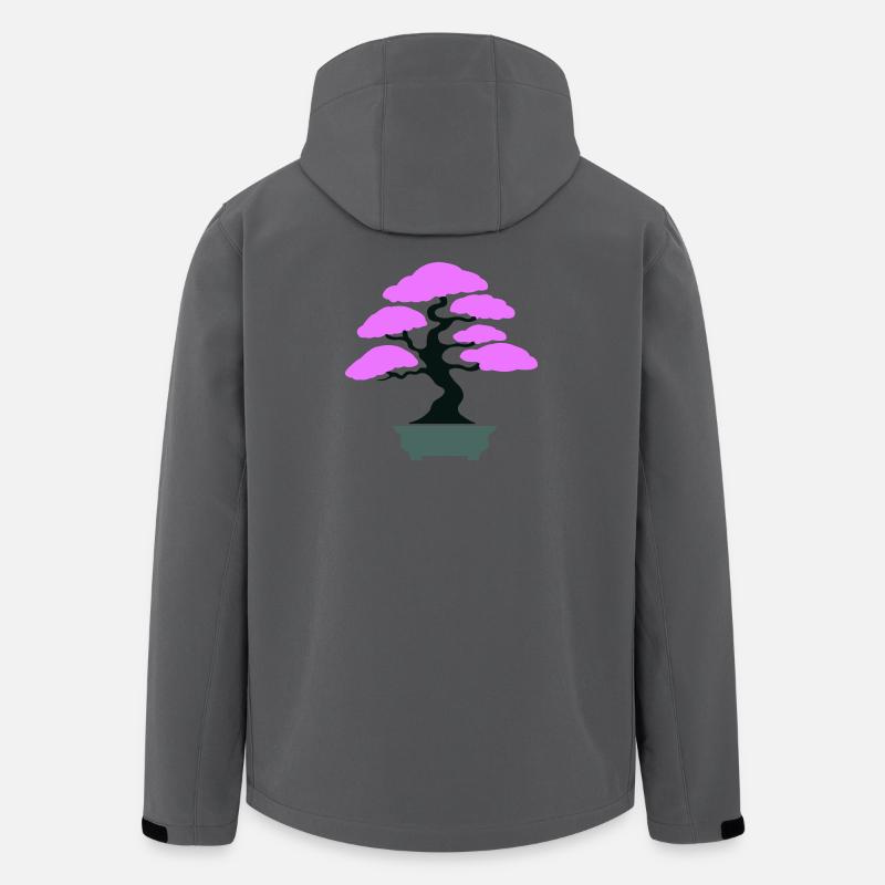 Pink Canopy Bonsai Silhouette - Men’s Recycled Softshell Jacket by Stanley/Stella - anthracite