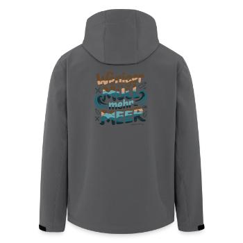 Weniger Müll Mehr Meer Umweltbewusstsein Statement - Recycelte Männer Softshell-Jacke von Stanley/Stella - Anthrazit - Hinten - AI Model Male 185 light (185cm)