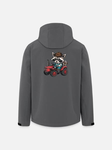 Raccoon Tractor Farmer - Men’s Recycled Softshell Jacket by Stanley/Stella - anthracite