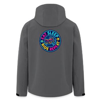 Eat Sleep Ride Repeat - Motorcycle - Biker - Men’s Recycled Softshell Jacket by Stanley/Stella - anthracite - Back - AI Model Male 185 light (185cm)