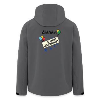Elektriker Jubiläum 10 Jahre 10. jähriges Jubi 10t - Recycelte Männer Softshell-Jacke von Stanley/Stella - Anthrazit - Hinten - AI Model Male 185 light (185cm)