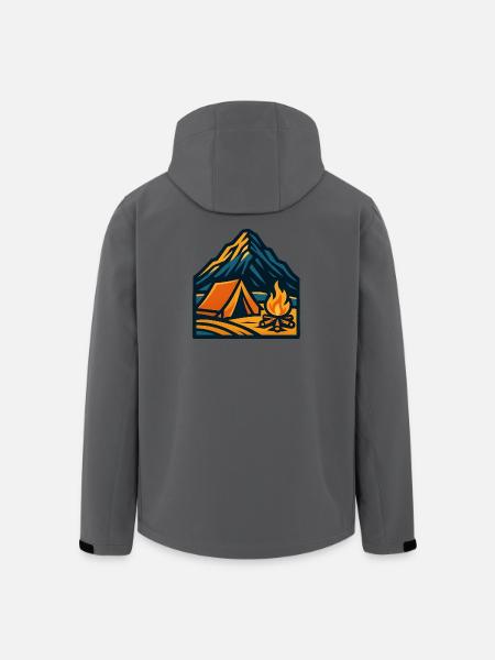 Mountain tent at the campfire - Men’s Recycled Softshell Jacket by Stanley/Stella - anthracite