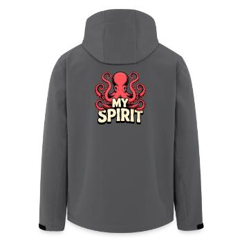 Octopus Spirit - Men’s Recycled Softshell Jacket by Stanley/Stella - anthracite - Back - AI Model Male 185 light (185cm)