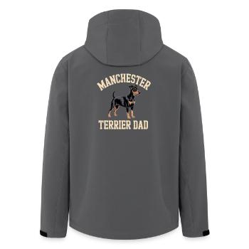 Manchester Terrier Dad Geschenk - Recycelte Männer Softshell-Jacke von Stanley/Stella - Anthrazit - Hinten - AI Model Male 185 light (185cm)