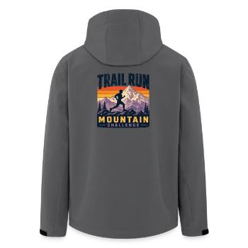 Trail Run - Mountain Challenge - Men’s Recycled Softshell Jacket by Stanley/Stella - anthracite - Back - AI Model Male 185 light (185cm)