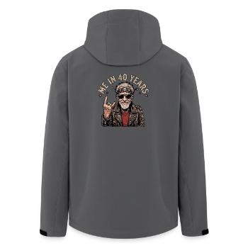 Rocker Für Immer - Recycelte Männer Softshell-Jacke von Stanley/Stella - Anthrazit - Hinten - AI Model Male 185 light (185cm)