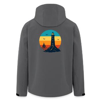 Lighthouse Design for Headlight Fans - Men’s Recycled Softshell Jacket by Stanley/Stella - anthracite - Back - AI Model Male 185 light (185cm)