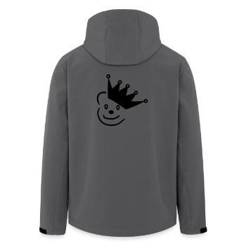 Bear with Crown - Men’s Recycled Softshell Jacket by Stanley/Stella - anthracite - Back - AI Model Male 185 light (185cm)