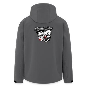 bonnie and clyde love couple valentine's day sticker - Men’s Recycled Softshell Jacket by Stanley/Stella - anthracite - Back - AI Model Male 185 light (185cm)