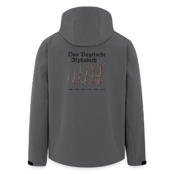 Das Bayrische Alphabet aus Bayern - Recycelte Männer Softshell-Jacke von Stanley/Stella - Anthrazit - Hinten - AI Model Male 185 light (185cm)