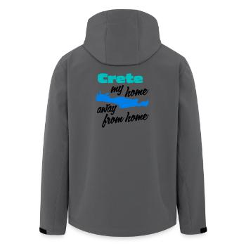 Crète – ma deuxième maison - Veste softshell homme en polyester recyclé Stanley/Stella - charbon - Dos - AI Model Male 185 light (185cm)