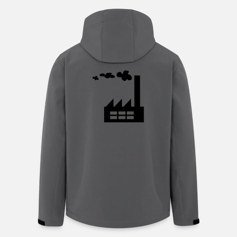 Werkslogo mit Rauch - Recycelte Männer Softshell-Jacke von Stanley/Stella - Anthrazit