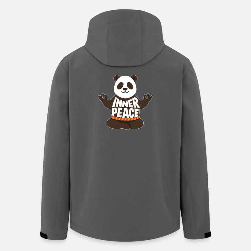 Meditierender Panda - Inner Peace - Recycelte Männer Softshell-Jacke von Stanley/Stella - Anthrazit