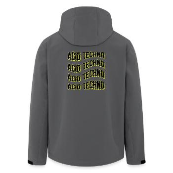 Glitch Acid Techno Wiederholt Neon - Recycelte Männer Softshell-Jacke von Stanley/Stella - Anthrazit - Hinten - AI Model Male 185 light (185cm)
