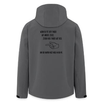Finger auf andere - Recycelte Männer Softshell-Jacke von Stanley/Stella - Anthrazit - Hinten - AI Model Male 185 light (185cm)