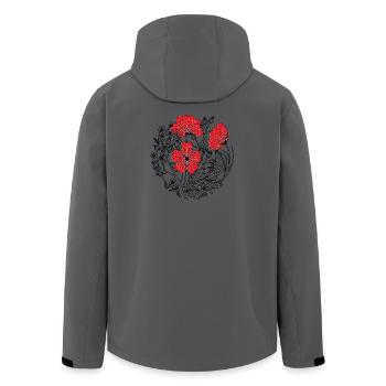  Hibiskus Blüten  - Recycelte Männer Softshell-Jacke von Stanley/Stella - Anthrazit - Hinten - AI Model Male 185 light (185cm)