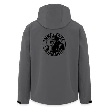 Without Coffee Without Me Gorilla Editon - Men’s Recycled Softshell Jacket by Stanley/Stella - anthracite - Back - AI Model Male 185 light (185cm)