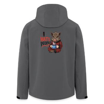 Wildschwein Kaffee Morgenmuffel Lustig Jäger - Recycelte Männer Softshell-Jacke von Stanley/Stella - Anthrazit - Hinten - AI Model Male 185 light (185cm)