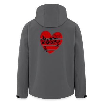 Musik Herz mit Noten - Recycelte Männer Softshell-Jacke von Stanley/Stella - Anthrazit - Hinten - AI Model Male 185 light (185cm)