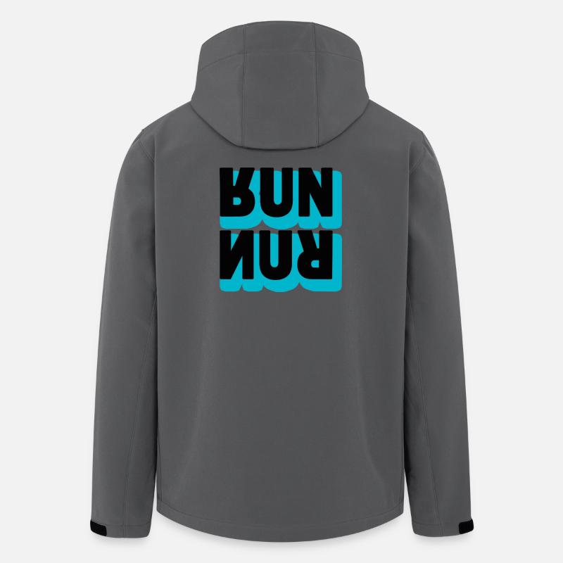 Running Run Typography - Men’s Recycled Softshell Jacket by Stanley/Stella - anthracite