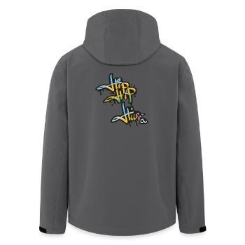 Hip Hip Hurra  - Recycelte Männer Softshell-Jacke von Stanley/Stella - Anthrazit - Hinten - AI Model Male 185 light (185cm)