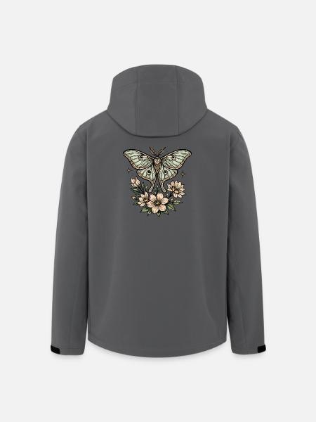 Moth with flower bouquet - Men’s Recycled Softshell Jacket by Stanley/Stella - anthracite