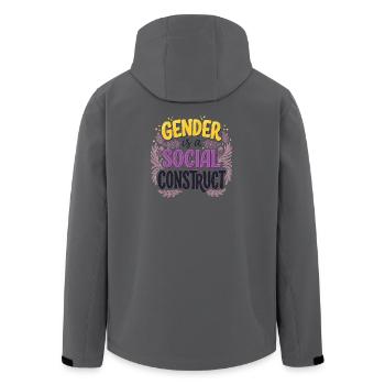 Pride Month LGBT -  Gender is a Social Construct - Men’s Recycled Softshell Jacket by Stanley/Stella - anthracite - Back - AI Model Male 185 light (185cm)