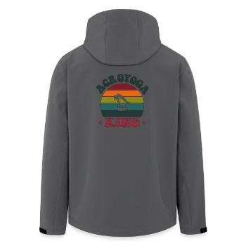 Acroyoga King Acro Yoga - Recycelte Männer Softshell-Jacke von Stanley/Stella - Anthrazit - Hinten - AI Model Male 185 light (185cm)