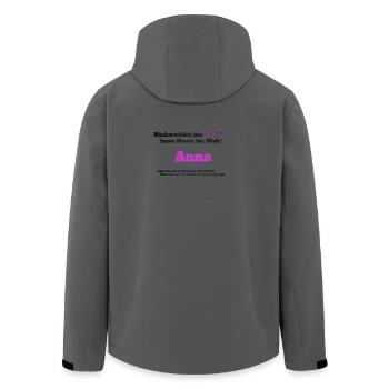 Ich bin Anna - Anna als Vorname - Recycelte Männer Softshell-Jacke von Stanley/Stella - Anthrazit - Hinten - AI Model Male 185 light (185cm)