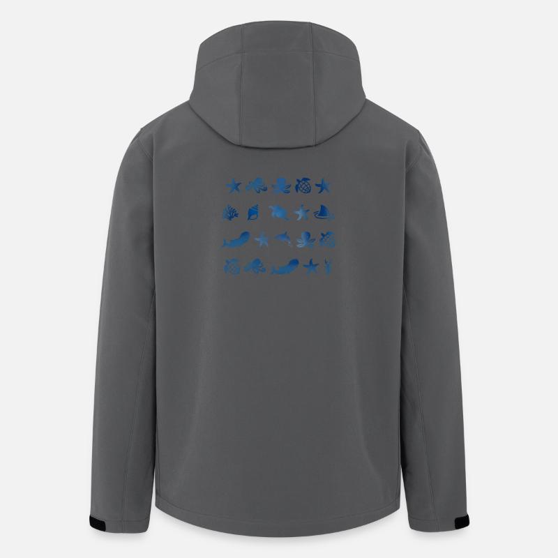 Seezeichen Meerestiere - Recycelte Männer Softshell-Jacke von Stanley/Stella - Anthrazit