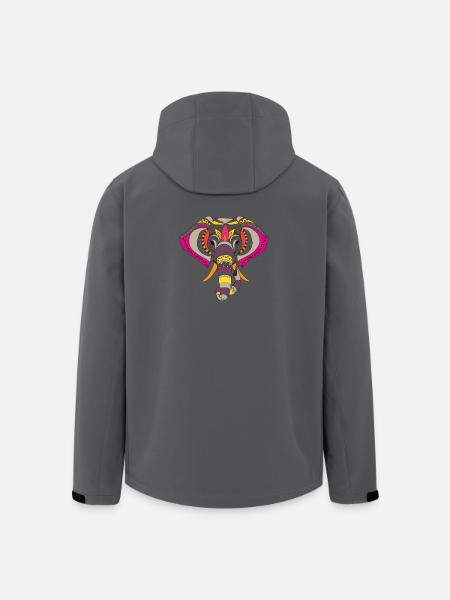 Tribal Elefant Muster - Recycelte Männer Softshell-Jacke von Stanley/Stella - Anthrazit