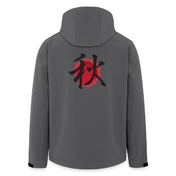 aki Herbst japanisches herbst Ideogramm - Recycelte Männer Softshell-Jacke von Stanley/Stella - Anthrazit - Hinten - AI Model Male 185 light (185cm)