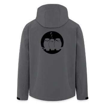 Verschlafene niedliche Eulen im dunklen leuchtend - Recycelte Männer Softshell-Jacke von Stanley/Stella - Anthrazit - Hinten - AI Model Male 185 light (185cm)