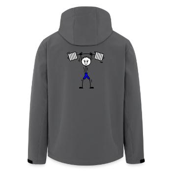 Happy face Weightlifter bodybuilding - Men’s Recycled Softshell Jacket by Stanley/Stella - anthracite - Back - AI Model Male 185 light (185cm)