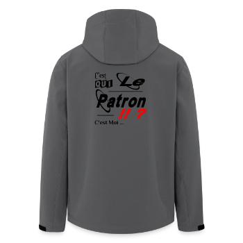 C'est qui le Patron C'est Moi - Veste softshell homme en polyester recyclé Stanley/Stella - charbon - Dos - AI Model Male 185 light (185cm)