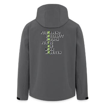 Rente Rentner Rentnerin Feierabend geschafft(25) - Recycelte Männer Softshell-Jacke von Stanley/Stella - Anthrazit - Hinten - AI Model Male 185 light (185cm)