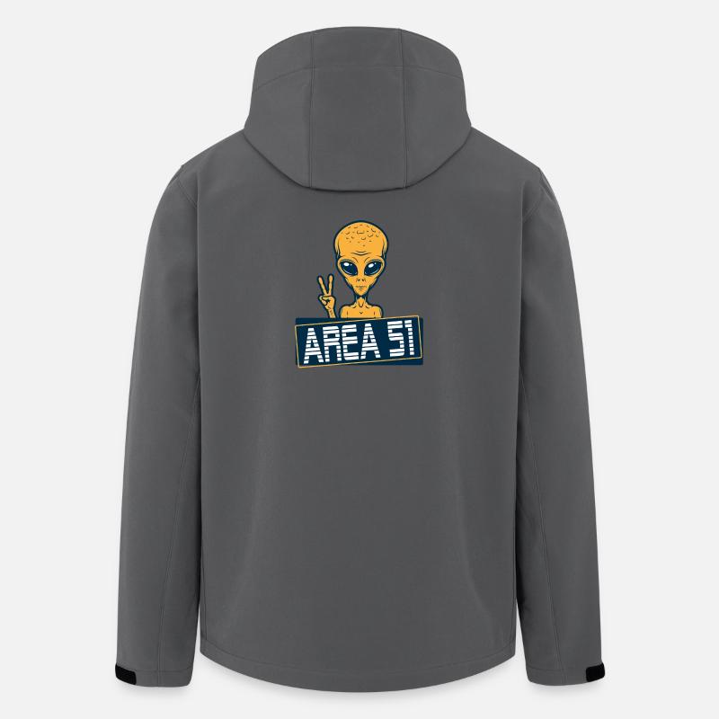 Extraterrestre Paix Area51 T-shirt - Veste softshell homme en polyester recyclé Stanley/Stella - charbon