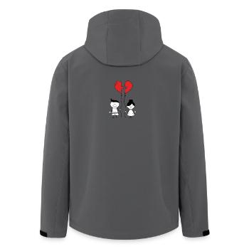 Heartbreak Child Drawing Motif - Men’s Recycled Softshell Jacket by Stanley/Stella - anthracite - Back - AI Model Male 185 light (185cm)