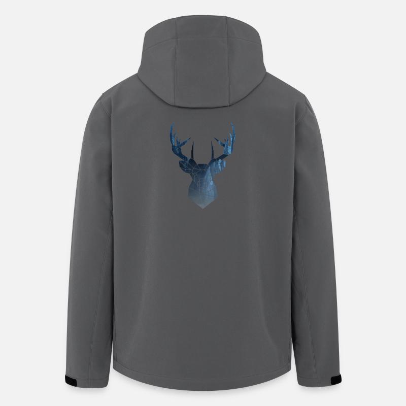 Hirschkopf und Hölzer - Recycelte Männer Softshell-Jacke von Stanley/Stella - Anthrazit