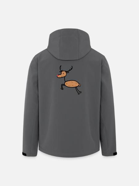 Funny reindeer Christmas - Men’s Recycled Softshell Jacket by Stanley/Stella - anthracite
