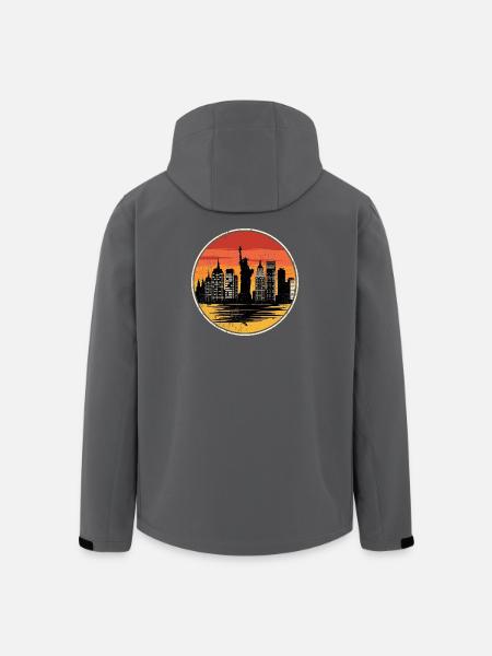 Sunset Liberty Skyline - Men’s Recycled Softshell Jacket by Stanley/Stella - anthracite