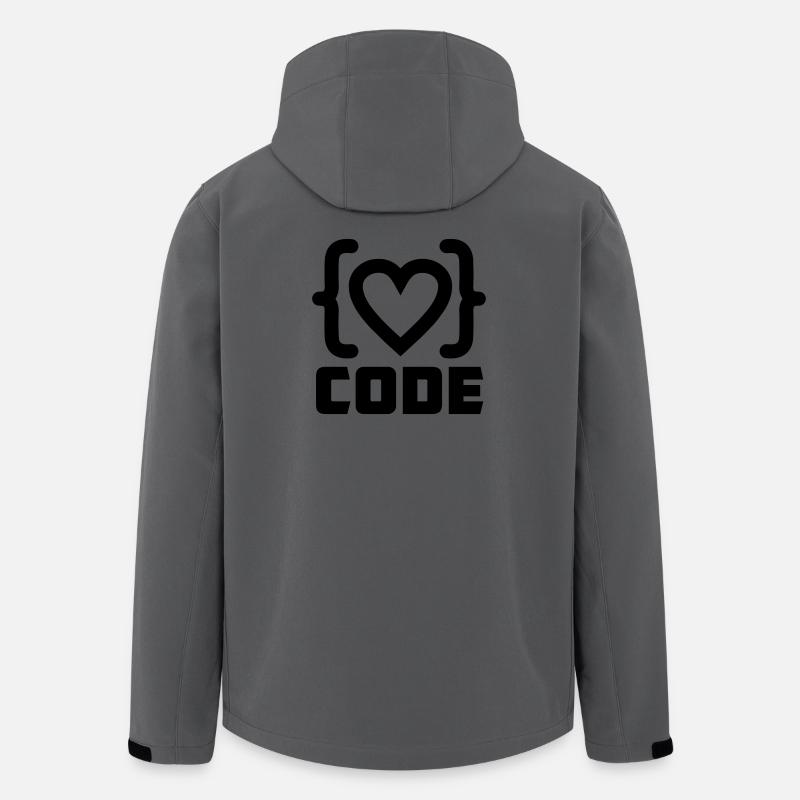 Herzprogrammierer Code Logo mit Text CODE - Recycelte Männer Softshell-Jacke von Stanley/Stella - Anthrazit