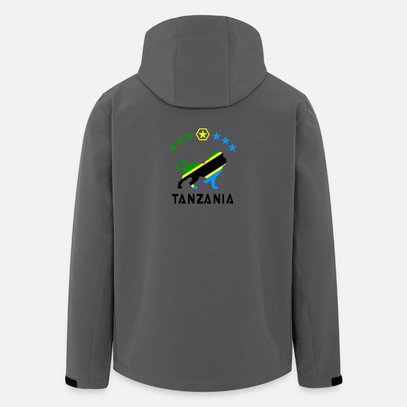 Tansania Löwen Flaggen Design - Recycelte Männer Softshell-Jacke von Stanley/Stella - Anthrazit