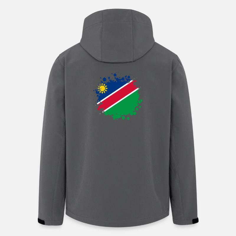 Drapeaux de Namibie design blob - Veste softshell homme en polyester recyclé Stanley/Stella - charbon